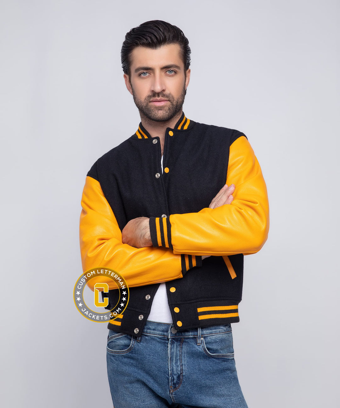 Mens Letterman Jacket Wool Leather Sleeves