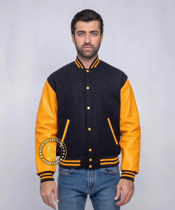 Mens Letterman Jacket Wool Leather Sleeves