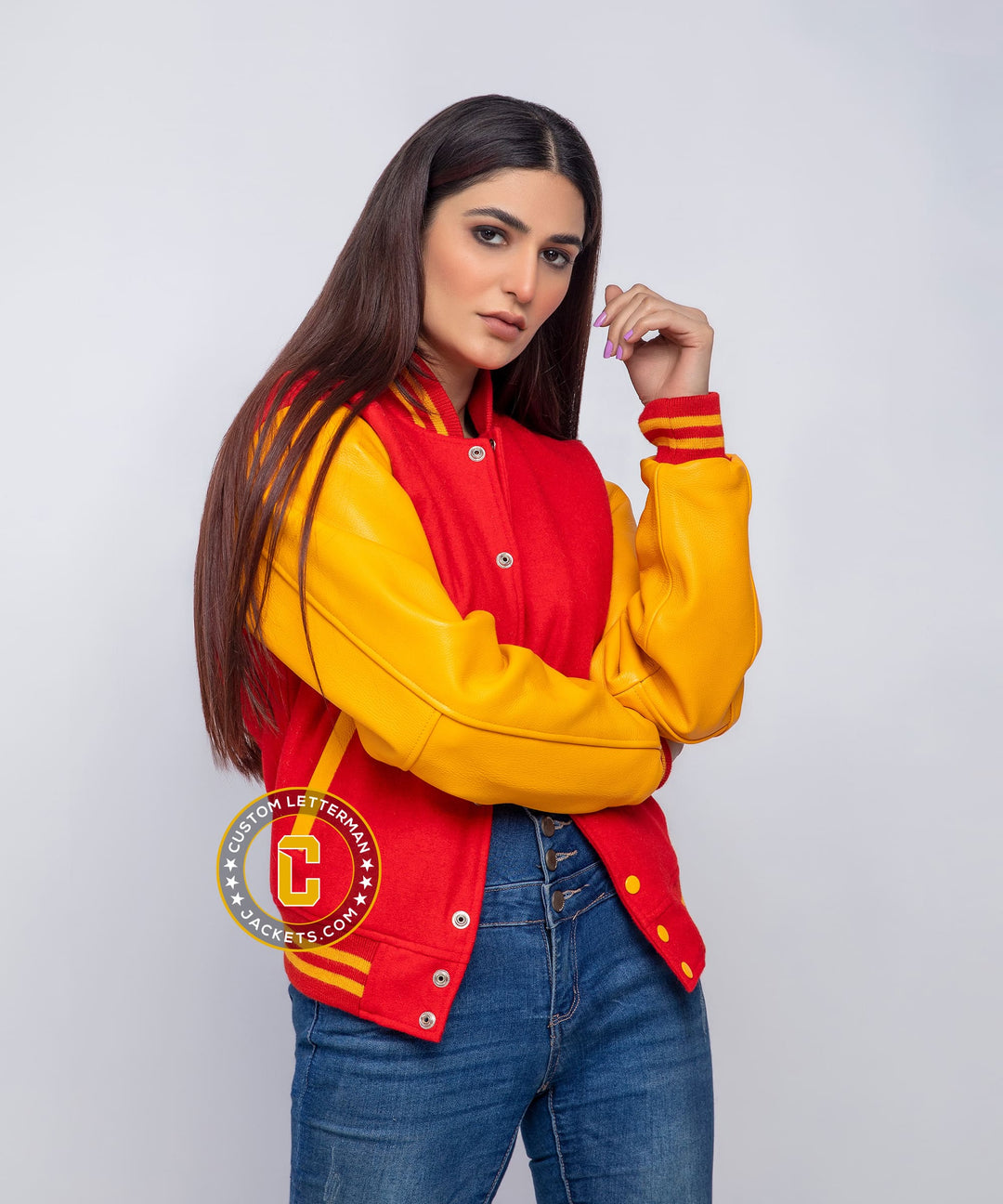 Womens Varsity Jacket Wool Leather